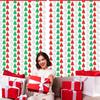 1*2m Cortina de Lluvia de Guirnalda Brillante Roja, Plateada y Verde Utilería de Decoración para Fiesta de Navidad Cortina de Lluvia para Árbol de Navidad Cortina de Puerta