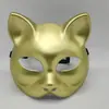 Máscara de estilo gato de media cara de marea nacional máscara para hombres, mujeres y niños suministros para fiestas y actuaciones de baile accesorios en stock al por mayor