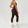 Roupas de Yoga Peça Única Europeias e Americanas para Mulheres, Roupas Fitness Peça Única, Calças Esportivas de Pilates Yoga, Macacões