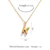 Collar con Letra Personalizada de Joyería Transfronteriza Chapado en Oro de 18K 26 Letras, Cadena para Clavícula, Collar con Colgante Tridimensional Estilo Ins, Versátil