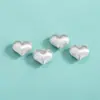 Cuentas Espaciadoras Corazón de Melocotón de 12 mm Plata de Ley S925 Chapado Cepillado Cuentas Espaciadoras Corazón Pulsera de Cristal Collar Accesorios de Cuentas Sueltas en Forma de Corazón