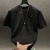 Nueva Camiseta de Lujo de Gama Alta de Manga Corta para Hombre Verano 2025, Camiseta Meteor con Diamantes Completos, Top de Manga Media con Cuello Redondo para Hombre