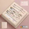 Set de cortauñas portátil transfronterizo anti-salpicaduras, herramientas de belleza y manicura, tijeras para uñas, pinzas para cutícula, lima de uñas, set completo de 18 piezas