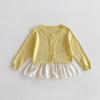 Camisa de punto con aire acondicionado para niña, estilo coreano 2024, chal de verano para bebé, cárdigan protector solar exterior, chaqueta pequeña sencilla