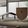 Mesa de Conferência Dobrável Oval, Estilo Executivo, Moderna, Mesa Longa Móvel, Mesa para Sala de Conferências