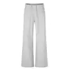 Pantalones casuales de color liso, ligeramente acampanados para hombre, con un diseño moderno, estilo básico, aspecto simple y versátil, cintura elástica y corte holgado de pierna ancha.
