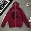 Suéter com zíper completo de cantor pop americano Cardigã de personalidade europeu e americano Moletom com capuz americano Casaco oversized