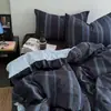 Juego de Ropa de Cama Simple de Hilo Puff de Cuatro Piezas para Uso Doméstico, Sábana y Funda de Edredón 180X220cm, Juego de Ropa de Cama de Tres Piezas para Dormitorio