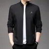Chaqueta de hombre 2024, primavera y otoño, fina, de mediana edad y jóvenes, informal, con cuello de negocios, chaqueta de papá