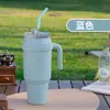Taza Aislada de Gran Capacidad, Botella de Agua Unisex, Acero Inoxidable con Popote, Taza Portátil para Deportes y Viajes, Sellada de Gran Capacidad