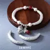 Plata Pura 999 Vintage 3D Martillado Duro Textura Martillada Tubo Curvo Tubo de Plata Pulsera Media Accesorios DIY Pulsera de Cristal Accesorios de Joyería de Plata