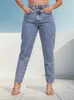 [Personalización de Jeans] Pantalones Rectos Sueltos de Pierna Ancha Transfronterizos Latinoamericanos Ropa de Denim Elástico de Algodón Europea y Americana Personalización