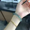 Pulsera de ágata calcedonia azul curry alta hielo material de caballo anillo positivo pulsera de jade agua clara pulsera natural Yuanshan Dai para mujer