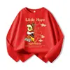 Camiseta de Manga Larga para Niños Algodón Puro Nueva de Primavera y Otoño Estilo Occidental Superior Niños Grandes Ropa de Moda Callejera Nacional