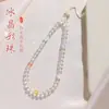 Colgante de cadena para teléfono de cristal blanco, accesorio fresco y simple de cubo de azúcar anticaída, correa de muñeca, regalo para amigas, venta al por mayor desde el fabricante
