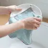 Paño de cocina con borde de rejilla de piña, antiadherente, fuerte absorbente, para limpieza del hogar, colgante, franela de coral