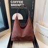 Bolso informal de ante de gran capacidad para mujer, bandolera de hombro, bolso tipo cubo, otoño e invierno, 2024