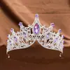 Acessórios de Cabelo para Casamento Ornamentos de Liga Cruzamento Europeu e Americano Retrô Coroa Barroca Coroa Grande de Strass Olho de Cavalo Faixa de Cabeça