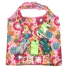 Bolsa de Compras Plegable Estilo Teléfono Móvil de Tela Floral de Gran Capacidad del Fabricante, Bolso de Hombro Único, Bolsa Impermeable de Gran Capacidad para Supermercado con Gancho