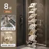 Sapateira multicamadas para apartamentos de aluguel, economizadora de espaço, organizador de sapatos fácil de usar para trás da porta, prateleira de armazenamento para dormitórios, sapateira inclinada elegante e moderna