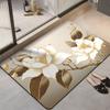 Alfombra Absorbente para Piso de Baño con Diseño de Plantas y Flores, Alfombrilla Antideslizante para el Hogar para Baño, Alfombrilla de Tierra de Diatomeas de Secado Rápido para la Entrada del Inodoro