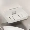 Suporte de Sabonete de Parede para Banheiro Sem Furos Caixa de Sabonete Camada Dupla Drenante Prateleira Doméstica para Armazenamento de Sabonete de Banheiro