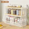 Estante de almacenamiento de escritorio, organizador de tetera y tazas para encimera, estante de almacenamiento de tazas en capas, estantería y organizador de archivos multifuncional para escritorio de oficina