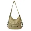 Bolsa de Tela Artística Multibolsillos Estilo Coreano Nueva Primavera 2026 para Mujer, Mochila Cruzada de un Solo Hombro para Viajero Estudiante, Bolso Tote