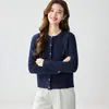 Suéter de Cachemira para Mujer Cuello Redondo Boca de Perla Cardigan con Lentejuelas Abrigo Cálido Temperamento Casual Versátil Ajuste Delgado Tejidos