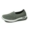 Zapatos Planos para Mujer Primavera y Otoño Nuevos Transfronterizos Slip-On Tejido de Punto Transpirable Malla Zapatos Poco Profundos Ligeros Zapatos para Mamá