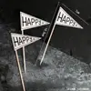 Decoración para hornear pasteles Tira cuadrada de papel Kraft Bandera de esquina cuadrada Marco de bendición Tarjeta para pastel Enchufe para mesa de postres Adorno