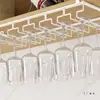 Estante para Copas de Vino sin Taladro Soporte para Copas de Vino Soporte para Copas de Vino Colgador de Copas Colgando Boca Abajo Estante de Vino para el Hogar Decoración