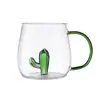 Vaso de Vidrio de Dibujos Animados para Leche y Jugos ins Transparente Forma de Animal Pequeño Tridimensional Vaso de Agua Vidrio de Colores Resistente al Calor Estilo ins