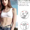 Nuevos anillos para el ombligo, más vendidos en Amazon, anillos falsos para el ombligo sin perforación, clips para el ombligo, clips para la oreja, cobre incrustado con circonita, joyería para el ombligo sin perforación