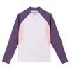 Roupa de Secagem Rápida para Uso Externo Feminina, Gola Alta Respirável, Manga Longa, Color Block, Elástica Amiga da Pele para Esportes de Montanhismo e Caminhada, Primavera e Outono