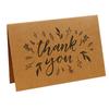 Cartão de agradecimento em papel kraft com arte retrô nostálgica Cartão de agradecimento com impressão dobrável Cartão de agradecimento com envelope
