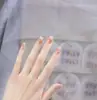 Uñas Portátiles Borgoña Acabado Brillante Producto Terminado Removibles Año Nuevo Rojo Manicura Parche de Polvo Dorado Novia Nuevas Uñas Portátiles