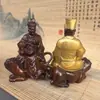 Artículos taoístas madera de azufaifo alcanzada por un rayo estatua de oficial Zhao Gongming Dinastía Ming Wu Cai Shen escritorio estudio montando tigre dios tigre negro dios de la riqueza estatua