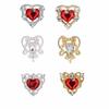 Nueva Joyería para Manicura Corazón Rojo Diamante Aleación Diamante Manicura Gota de Agua Corazón Uña Metal Usable Joyería para Uñas