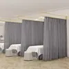 Cortina Divisoria para Salón de Belleza Centro de Bienestar Clínica Ambulatoria Bloqueo No Transparente Cortina para Contorno de Cama Marco de Soporte Recto en U