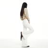 Jeans Bootcut Branco Retro Americano para Mulheres, Novo Estilo Outono e Inverno, Forrado com Lã, Espessado, Calças Estreitas Antiaderentes, Dropshipping de Peça Única