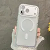 Funda de Teléfono Transparente Magnética Integrada con Polvo de Purpurina Adecuada para Apple 17/16 Pro Max Funda Protectora 1514 Anticaída