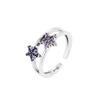 Anillo de estrella de cinco puntas de plata esterlina S925 Ganjia con micro incrustaciones de circonita, simple y elegante, anillo abierto de estrella de ojo completo para mujer