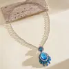 Collar geométrico ovalado de estilo europeo y americano exagerado con diamantes, cadena para la clavícula de lujo ligero transfronteriza, collar para mujer único de nicho de alta gama