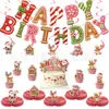 Ambiente Dulce Navideño Banner de Tirar para Cumpleaños Papá Noel Banner de Letras para Fiesta Decoraciones para Cupcakes