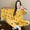 Yunduo Algodón Nuevo Lindo Pijama para Mujer 2026 Verano Delgado Manga Corta Conjunto de Tres Piezas Dibujos Animados Pony Ropa de Casa Disparo Real