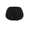 Shorts Esponjosos Versátiles Estilo Coreano para Mujer Verano 2025 Nuevos Pequeños Negros Cintura Alta Pierna Ancha Pantalones Casuales