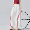 Pantalones de seda de hielo para mujer, de secado rápido, con dobladillo curvo, para protección solar, finos de verano, de cintura alta, estilo dulce y fresco, estilo americano, para senderismo, de doble uso, pantalones deportivos casuales