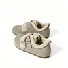 Nuevos Zapatos Birkenstock Versátiles Mate Redondos para Mujer Otoño/Invierno 2026, Zapatos de Piel Retro con Aumento de Altura Forrados de Felpa, Zapatos de Algodón del Noreste