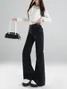 Jeans originales de color elástico micro-flare, alta elasticidad, adelgazantes, ajustados, con caída, versátiles, no se pegan, bootcut, pantalones de largo completo